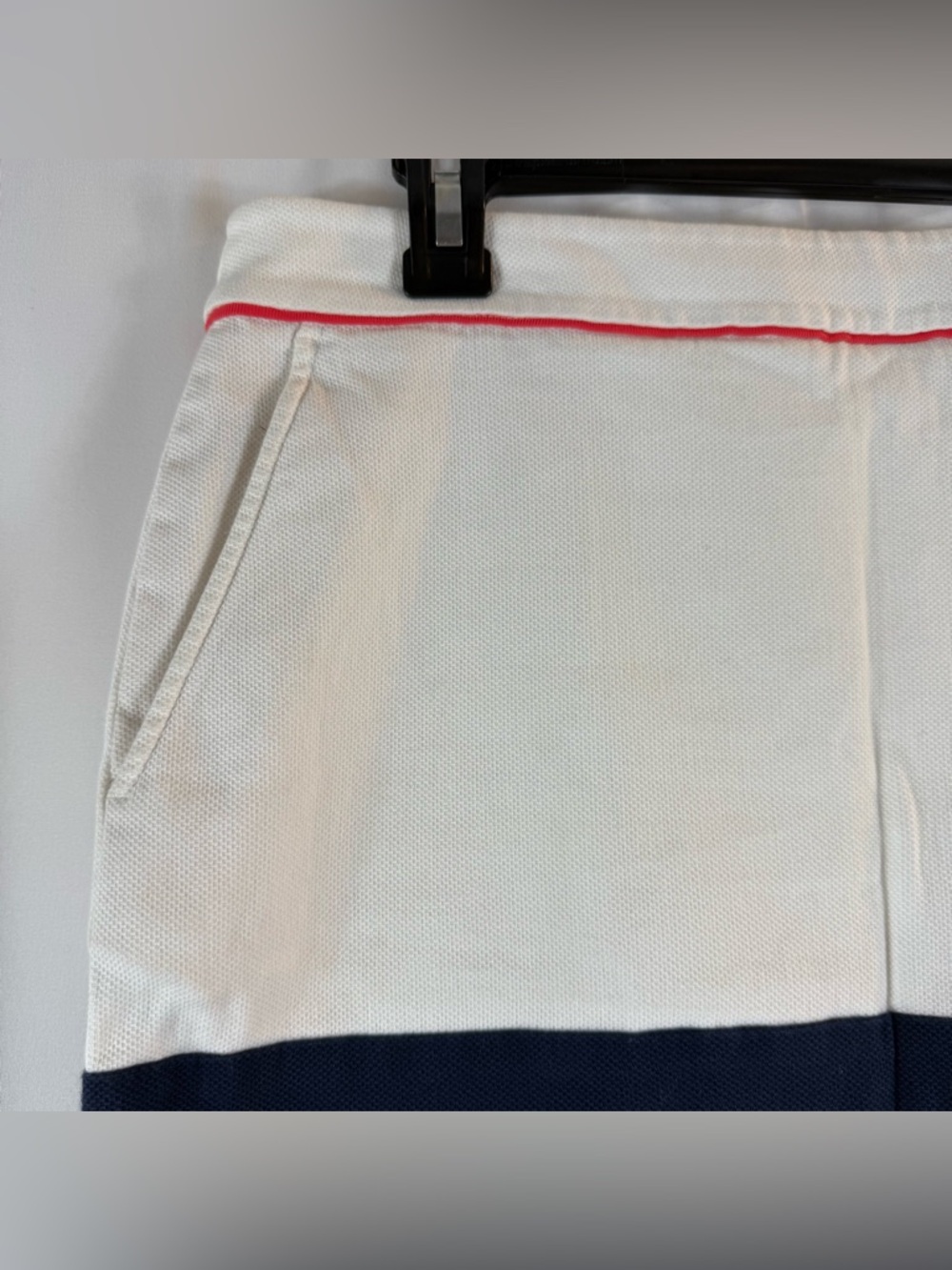 Polo Golf Ralph Lauren White women  Mini Skort  Navy Stripe and Pink Accent Sz:8 - Picture 3 of 13